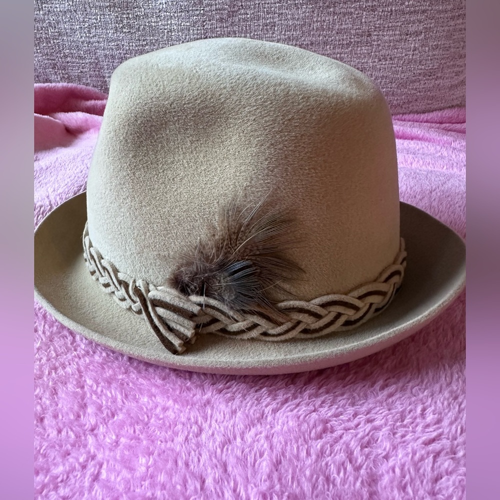 Vtg Dobbs Men's Fedora Hat Hunter MT Wool Felt Size 7 1/8